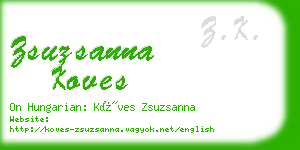 zsuzsanna koves business card